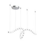 Akoya Linear Chandelier - Chrome / Opal