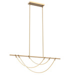 Aryas Linear Pendant - Brass / Frosted