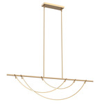 Aryas Linear Pendant - Brass / Frosted