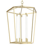 Delphine Pendant - Natural Brass / Clear