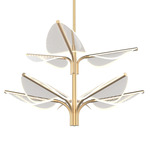 Flora Two Tier Pendant - Brass / Clear