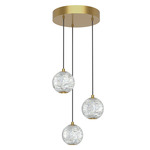 Marni Multi Light Pendant - Natural Brass / Clear Ribbed