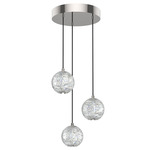 Marni Multi Light Pendant - Polished Nickel / Clear Ribbed