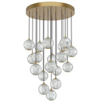 Marni Multi Light Pendant - Natural Brass / Clear Ribbed