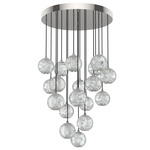 Marni Multi Light Pendant - Polished Nickel / Clear Ribbed