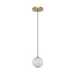 Marni Pendant - Natural Brass / Clear Ribbed