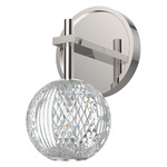 Marni Wall Sconce - Nickel / Clear Ribbed