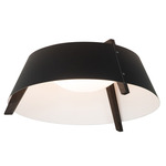 Casia Ceiling Light - Dark Stained Walnut / Matte Black / Matte White