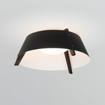 Casia Ceiling Light - Dark Stained Walnut / Matte Black / Matte White