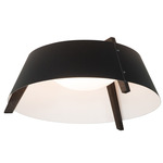 Casia Ceiling Light - Dark Stained Walnut / Matte Black / Matte White