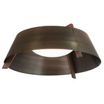 Casia Ceiling Light - Walnut / Distressed Brass