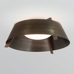 Casia Ceiling Light - Dark Stained Walnut / Distressed Brass