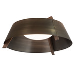 Casia Ceiling Light - Walnut / Distressed Brass
