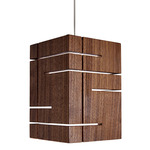 Claudo Accent Pendant - Brushed Aluminum / Oiled Walnut
