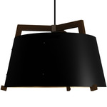 Ignis Cord Pendant - Matte Black / Dark Stained Walnut