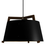 Ignis Cord Pendant - Matte Black / Dark Stained Walnut