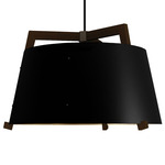 Ignis LED Rigid Stem Pendant - Matte Black / Dark Stained Walnut