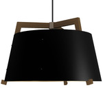 Ignis LED Rigid Stem Pendant - Matte Black / Walnut