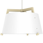 Ignis Cord Pendant - Gloss White / White Washed Oak