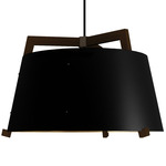 Ignis Cord Pendant - Matte Black / Dark Stained Walnut