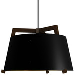 Ignis Cord Pendant - Matte Black / Dark Stained Walnut