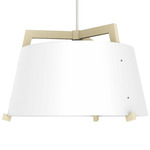 Ignis Cord Pendant - Gloss White / White Washed Oak