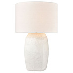Abbeystead Table Lamp - White Crackle / White