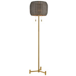 Bittar Floor Lamp - Aged Brass / Rattan