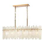 Brinicle Linear Chandelier - Aged Brass / Clear
