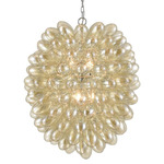 Bubble Up Chandelier - Chrome / Amber