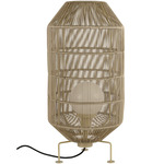 Corsica Round Outdoor Floor Lamp - Beige / White