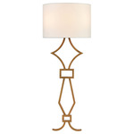 Harlech Short Wall Sconce - Aged Brass / Off White