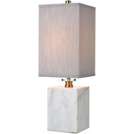 Stand Table Lamp - White Marble / Grey