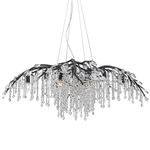 Autumn Twilight Chandelier - Black Iron / Crystal
