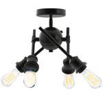 Axel Adjustable Semi Flush Ceiling Light - Matte Black