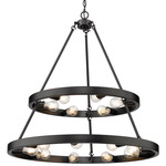Castile 2-Tier Chandelier - Matte Black