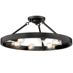 Castile Semi Flush Ceiling Light - Matte Black