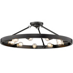 Castile Semi Flush Ceiling Light - Matte Black