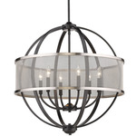 Colson Chandelier with Shade - Matte Black / Pewter / Pewter