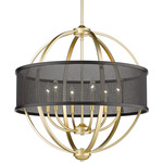 Colson Chandelier with Shade - Olympic Gold / Matte Black / Matte Black