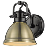 Duncan Wall Light - Matte Black / Aged Brass / Aged Brass