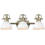 Duncan Bathroom Vanity Light - Aged Brass / Matte White / White