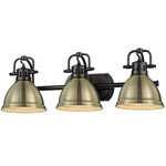 Duncan Bathroom Vanity Light - Matte Black / Aged Brass / Aged Brass