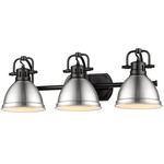 Duncan Bathroom Vanity Light - Matte Black / Pewter / Pewter