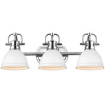 Duncan Bathroom Vanity Light - Chrome / Matte White / Matte White