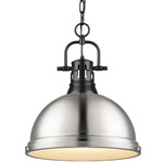Duncan Chain Pendant with Diffuser - Matte Black / Pewter / Frosted