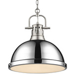 Duncan Chain Pendant with Diffuser - Pewter / Chrome / Frosted