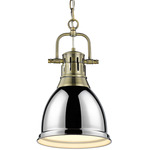 Duncan Chain Pendant - Aged Brass / Chrome / Chrome