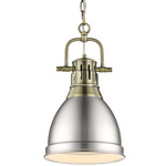 Duncan Chain Pendant - Aged Brass / Pewter / Pewter