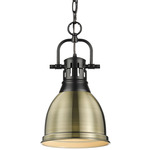 Duncan Chain Pendant - Matte Black / Aged Brass / Aged Brass